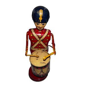 Vintage 1930'S J. Chein Mechanical Drumming Parade Soldier Tin Litho Windup